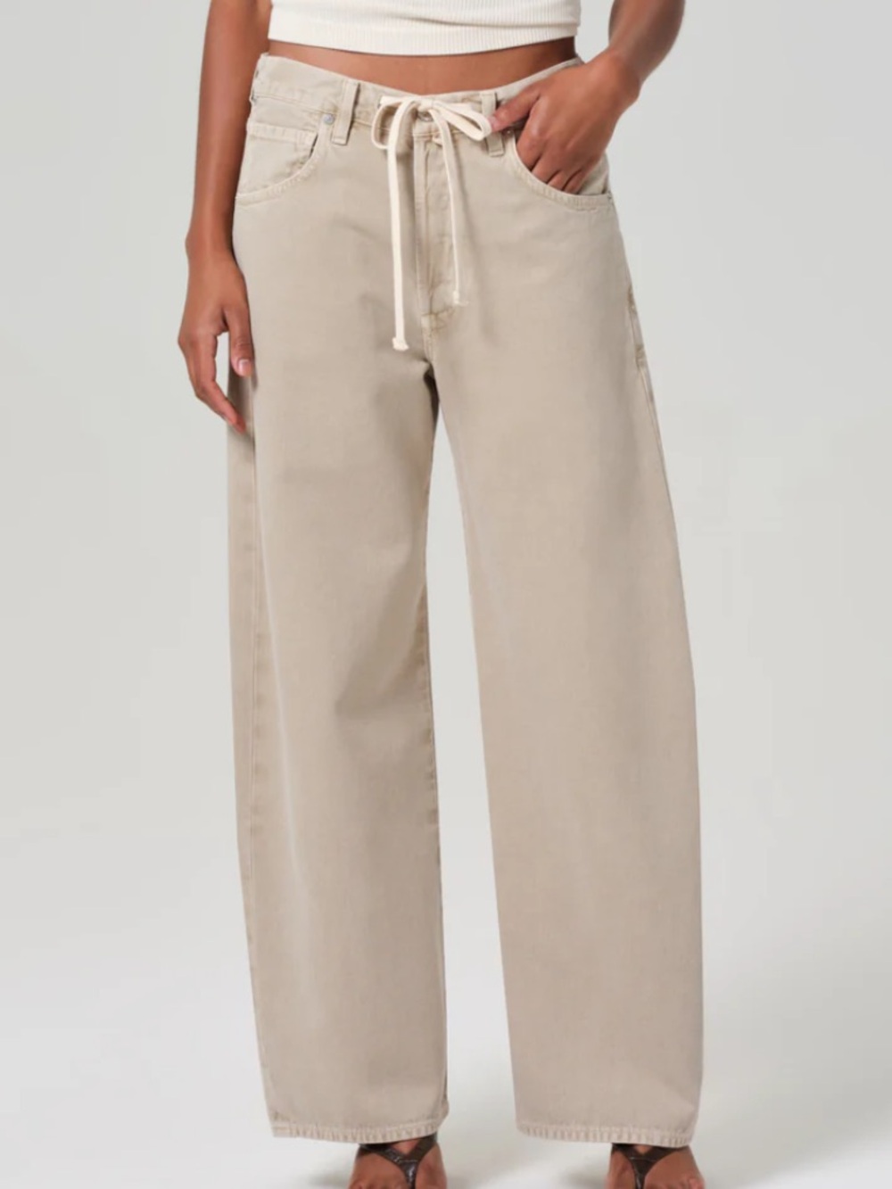 Citizens of Humanity - Brynn Drawstring Trousers in Tan
